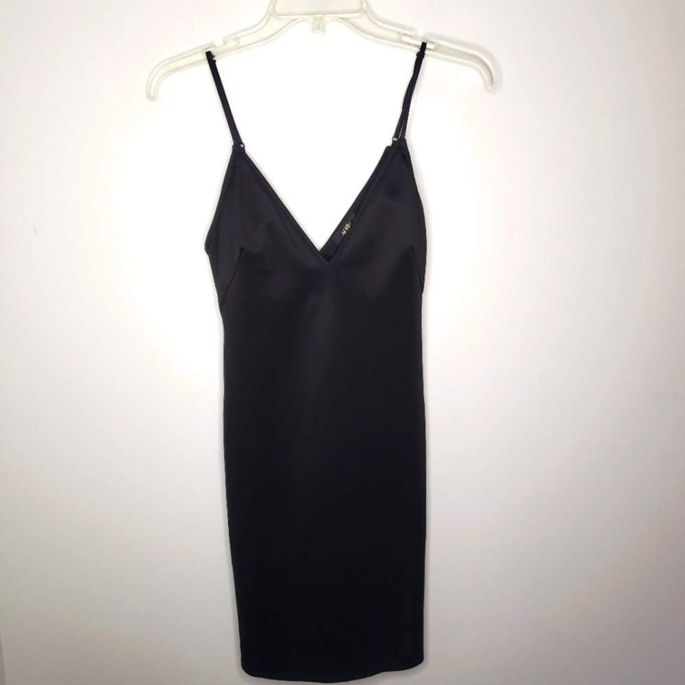 AFRM Sz S Black Midi Slip Dress W/ Spaghetti Straps Night Out, Minimalist, Y2K